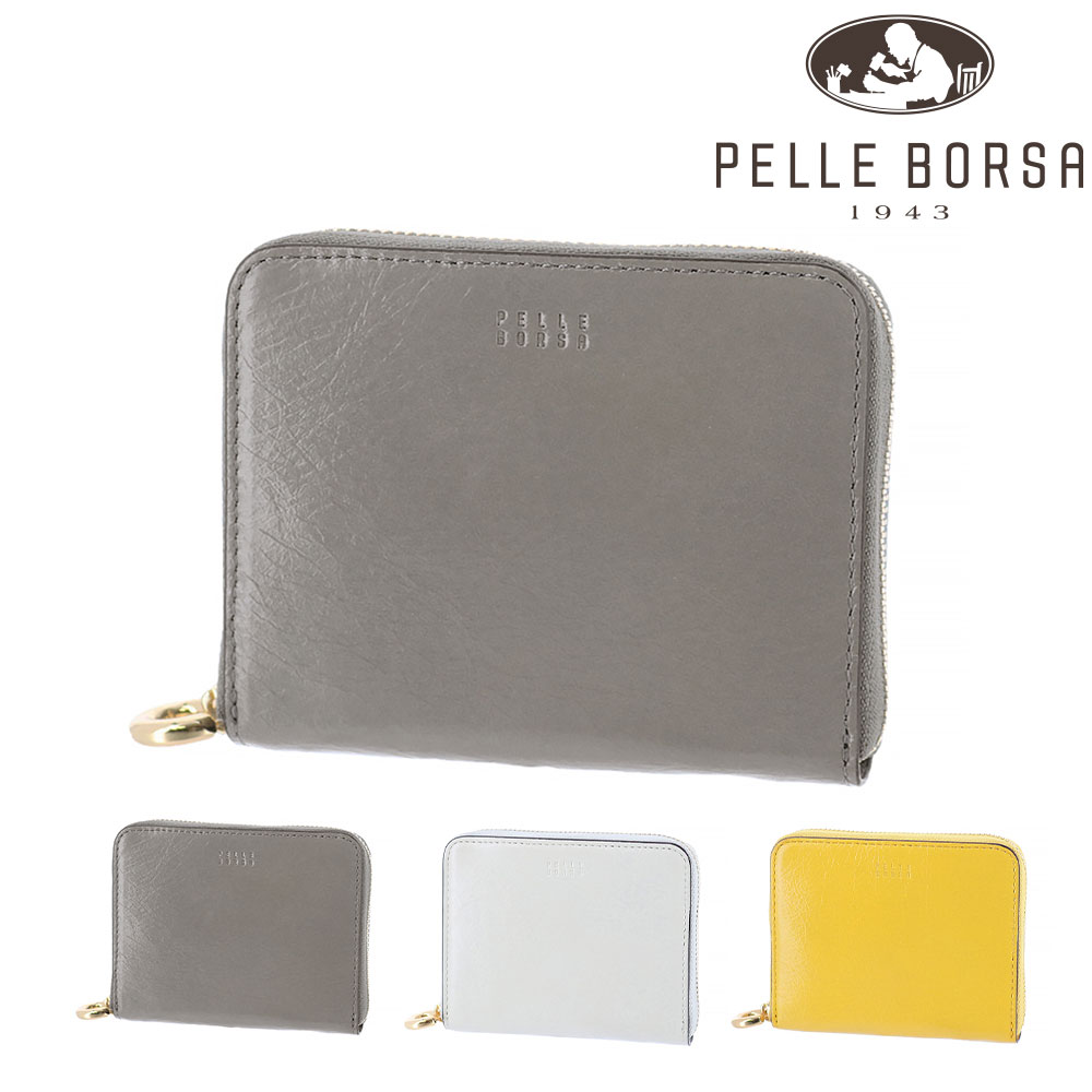 ペレボルサ PELLE BORSA ミナト コンパクト財布 Minato 203503 1.グレー -gr レディース