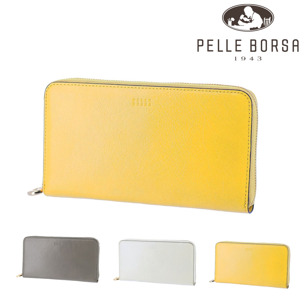 ペレボルサ PELLE BORSA ミナト ラウンドコンパクト長財布 Minato 203506 3.イエロー -ye レディース