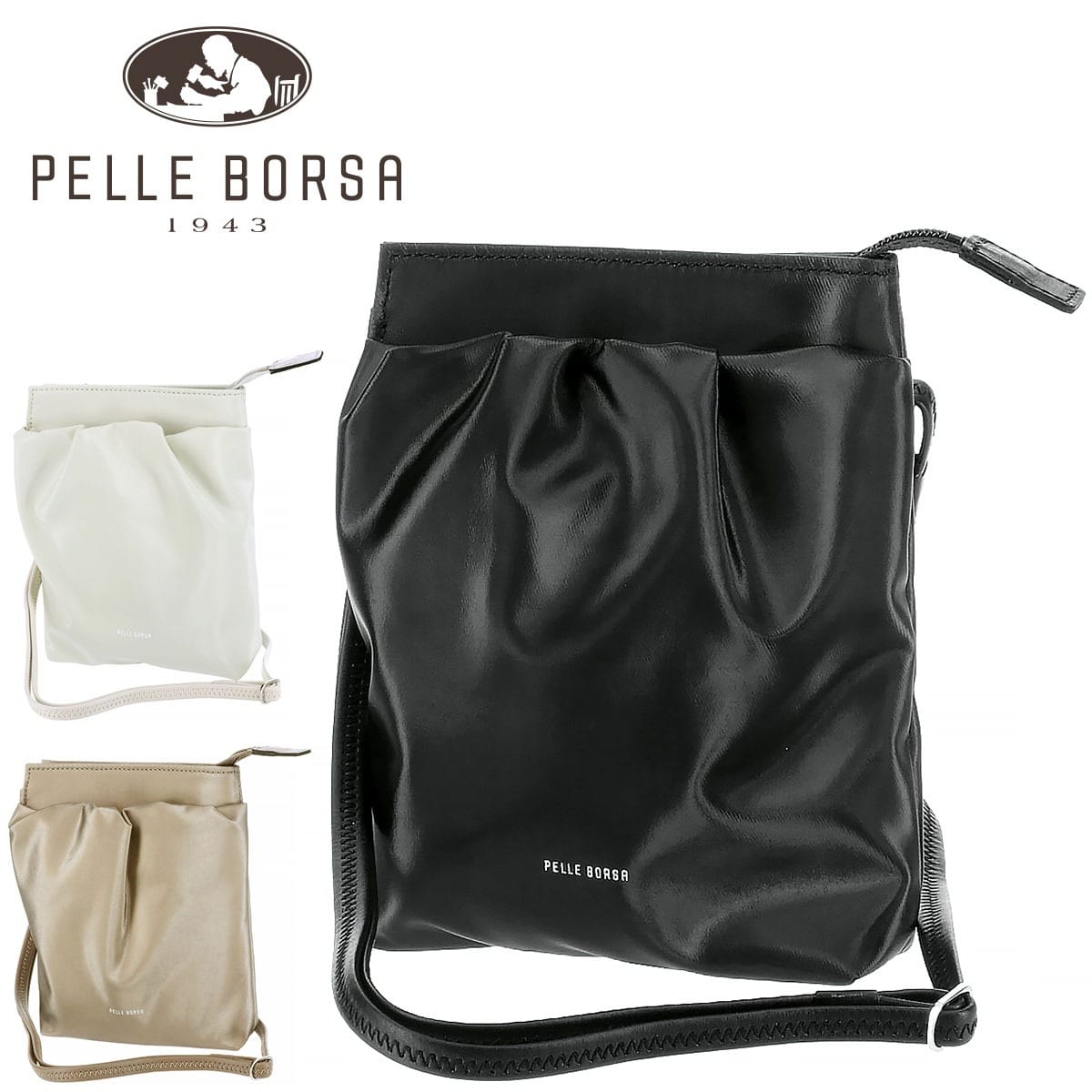 ペレボルサ PELLE BORSA ショルダーバッグ Cheers チアーズ 204681 1.ブラック 10xbl レディース