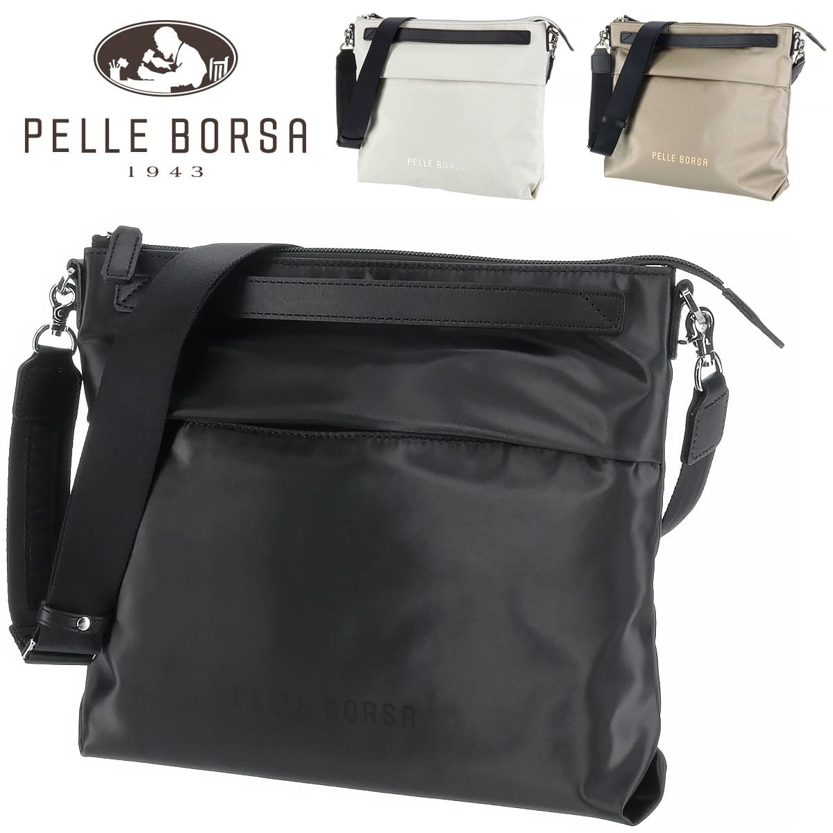 ペレボルサ PELLE BORSA ミドルサイズショルダーバッグ Cheers チアーズ 204685 1.ブラック 10xbl レディース