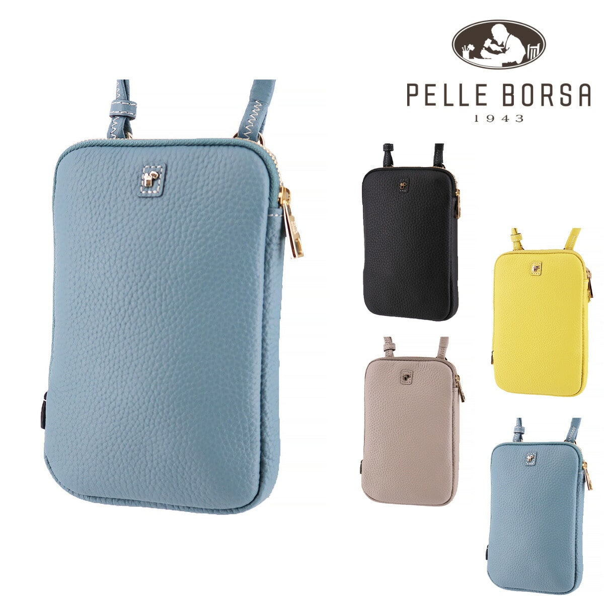 ペレボルサ PELLE BORSA レネット ショルダーバッグ 204784 4.ブルーグレー 64xbg レディース