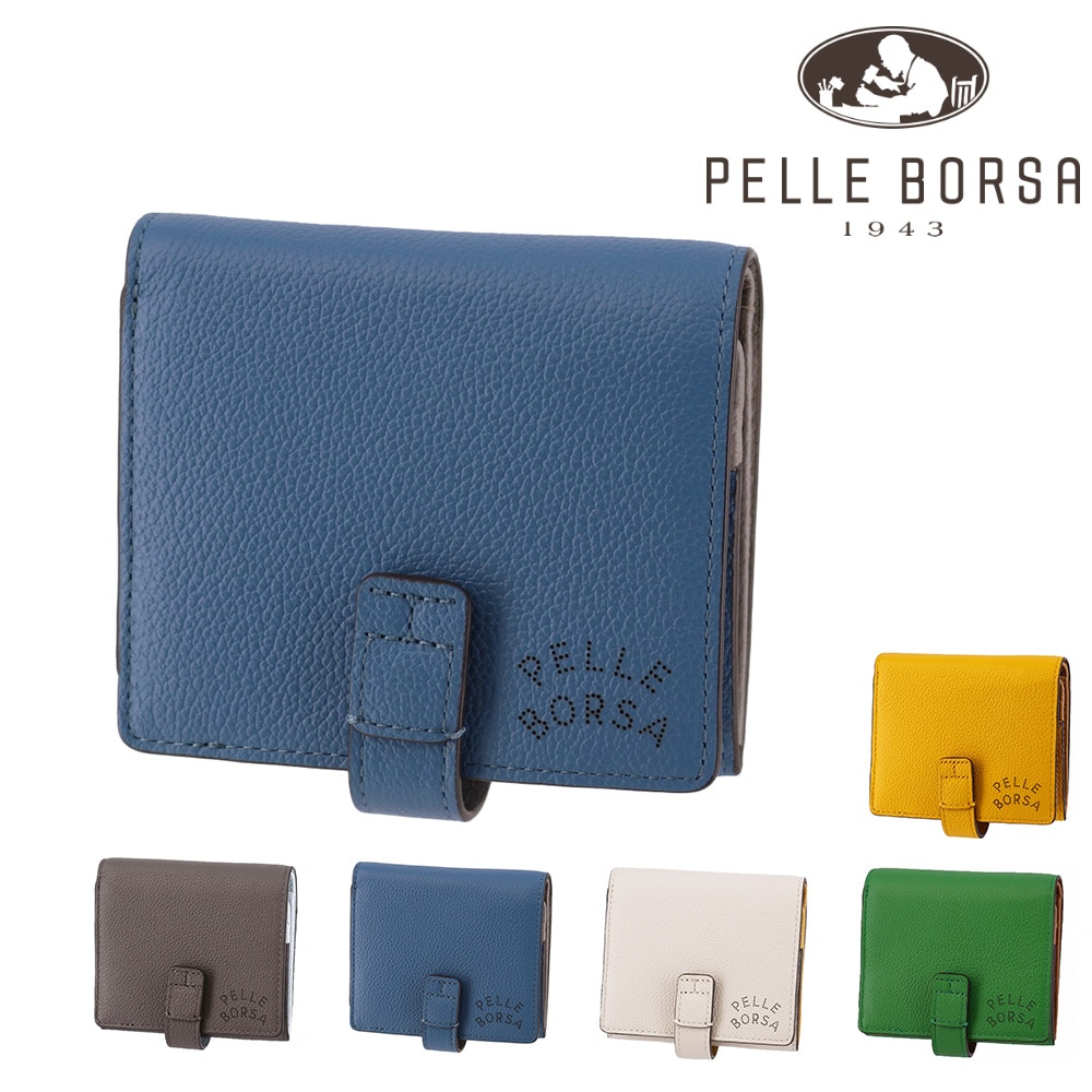 ペレボルサ 財布 二つ折財布 折財布 ミニ財布 本革 PELLE BORSA ベリーグッズ 207202 レディース 送料無料 誕生日プレゼント ギフト ラッピング無料 女性 女子 一粒万倍日 天赦日 寅の日 巳の日   4.ブルー -61xbu