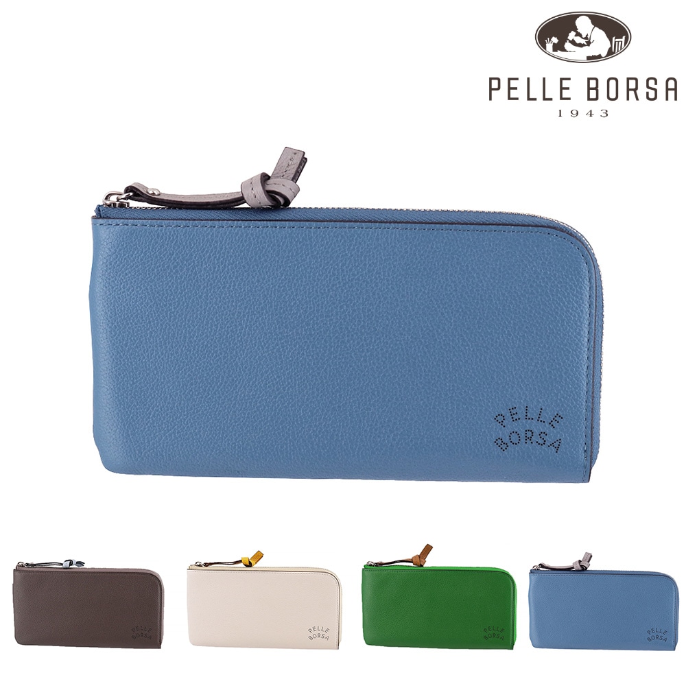ペレボルサ PELLE BORSA ベリーグッズ L字ファスナー長財布 207204 4.ブルー -61xbu レディース