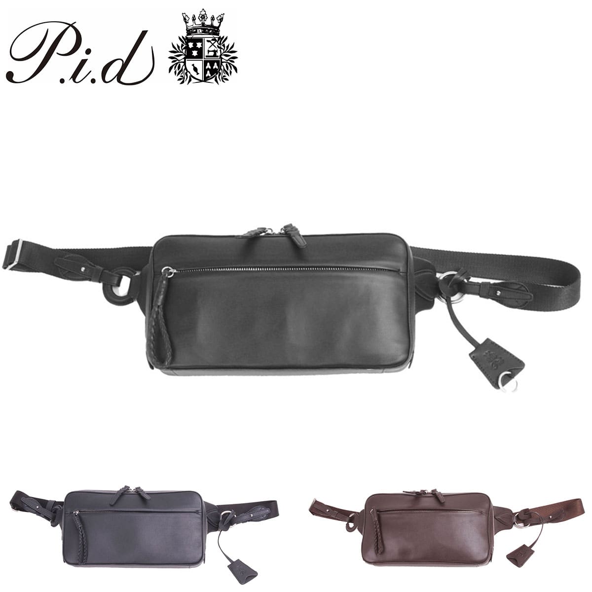 ピーアイディー P.I.D ボディバッグ Ecrire エクリール paz104 3.チョコ 41x43 メンズ