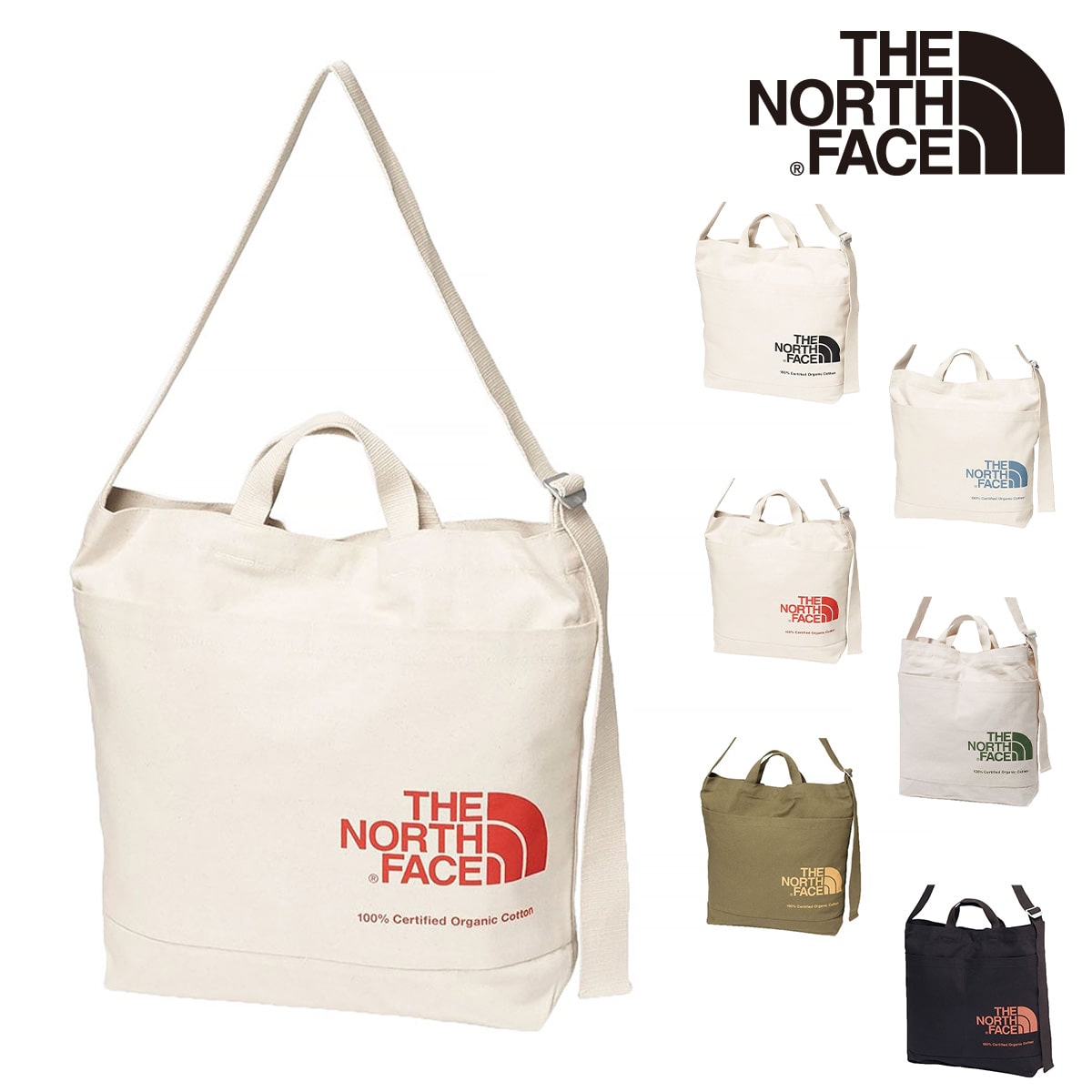ノースフェイス バッグ THE NORTH FACE オーガニックコットンショルダー ORGANIC C SHOULDER 3.ナチュラルxレッドクレイ 【正規代理店】 -99xnm82386nr メンズ レディース