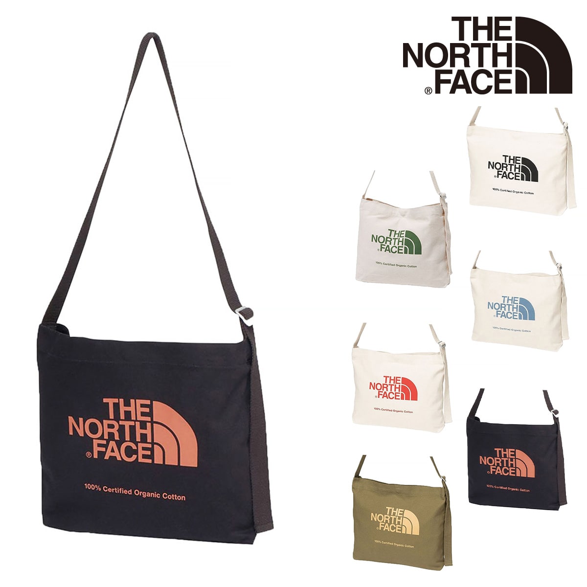 ノースフェイス バッグ THE NORTH FACE オーガニックコットンミュゼット ORGANIC C MUSETTE 6.ブラックxシナモンスティック 【正規代理店】 -99xnm82387kc メンズ レディース