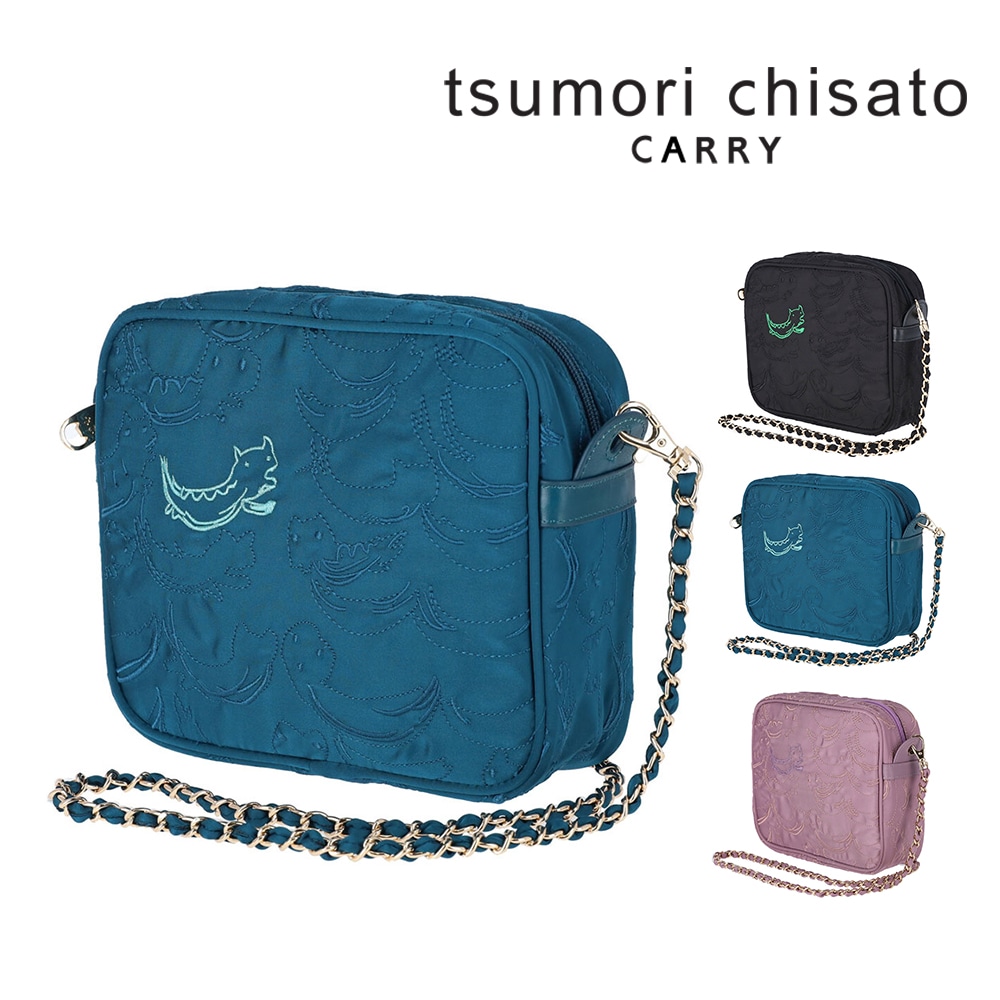 ツモリチサト バッグ ショルダーバッグ 斜めがけ ミニショルダー tsumori chisato なみネコししゅう B6サイズ 50885 レディース 大人 軽量 送料無料 誕生日プレゼント ギフト ラッピング無料 【正規代理店】 2.グリーン -07