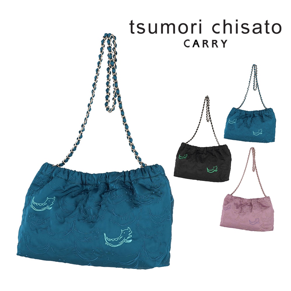 ツモリチサト バッグ ショルダーバッグ 斜めがけ ミニショルダー tsumori chisato なみネコししゅう A5サイズ 50886 レディース 大人 軽量 送料無料 誕生日プレゼント ギフト ラッピング無料 【正規代理店】 2.グリーン -07