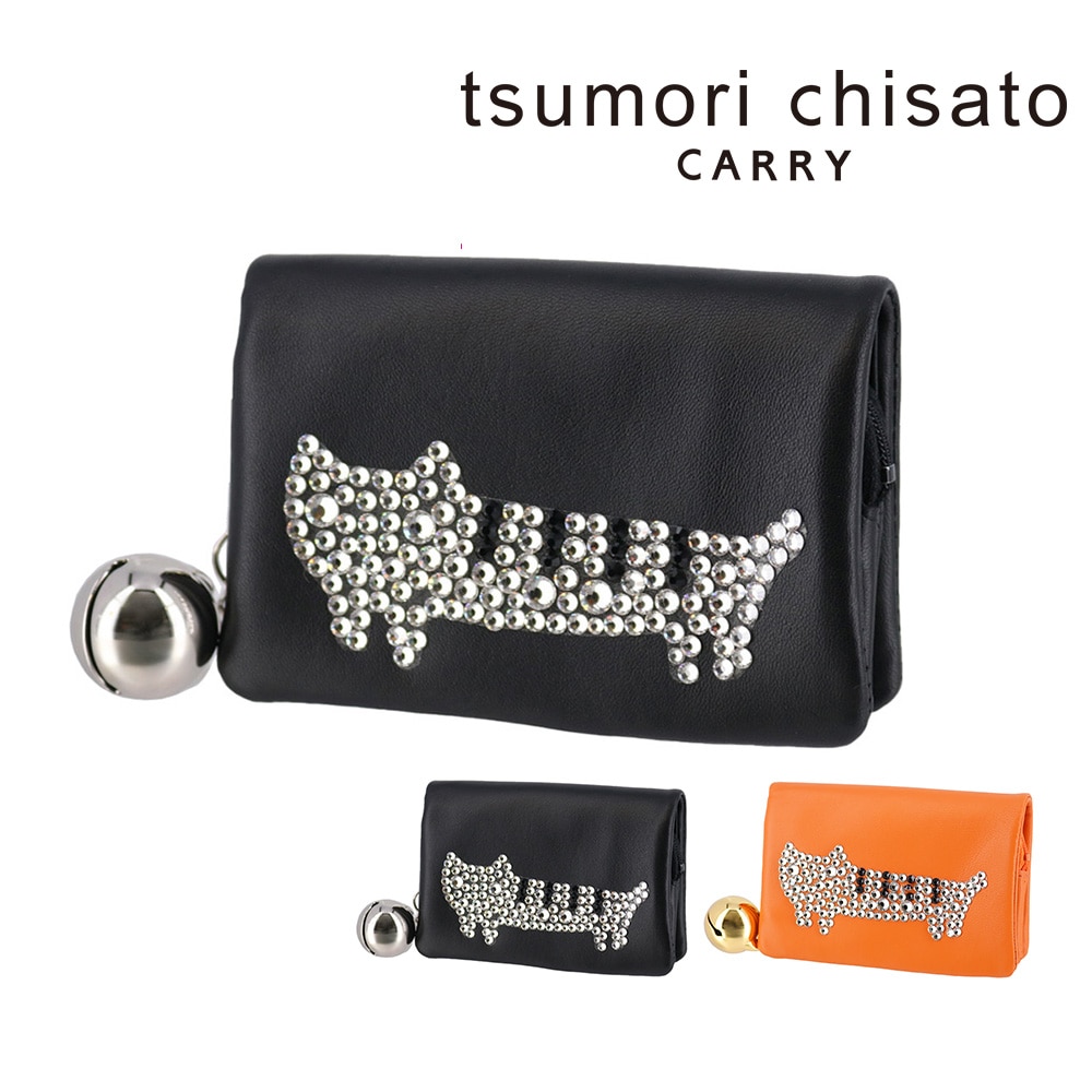 ツモリチサト tsumori chisato キラネコ 二つ折り財布 折財布 57334 1.ブラック -01 レディース