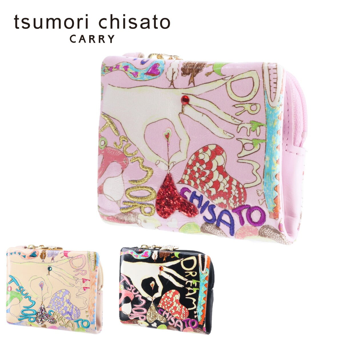 ツモリチサト 二つ折り財布 ハッピースタッフ tsumori chisato 57526 2.ベージュ 42x09 レディース