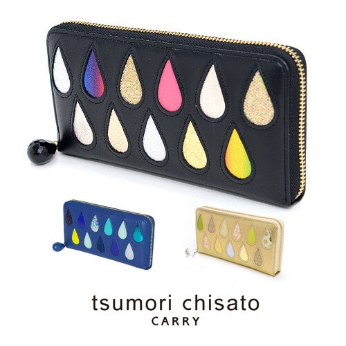 ツモリチサト tsumorichisato ラウンドファスナー長財布 ドロップス 57922 24x80 1.ゴールドII レディース