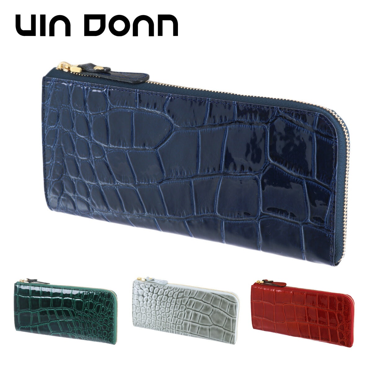 ヴィア ドアン VIA DOAN L字ファスナー長財布 LUXCROCO ラックスクロコ 331 4.グリーン 50x50 レディース