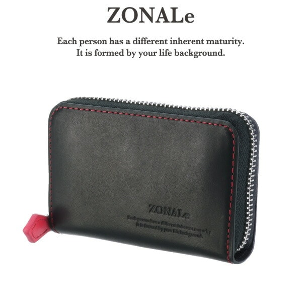 ゾナール ZONALe ラウンドファスナーカードケース ROSSO ロッソ 31012 ブラック 10xblack ブラック メンズ レディース