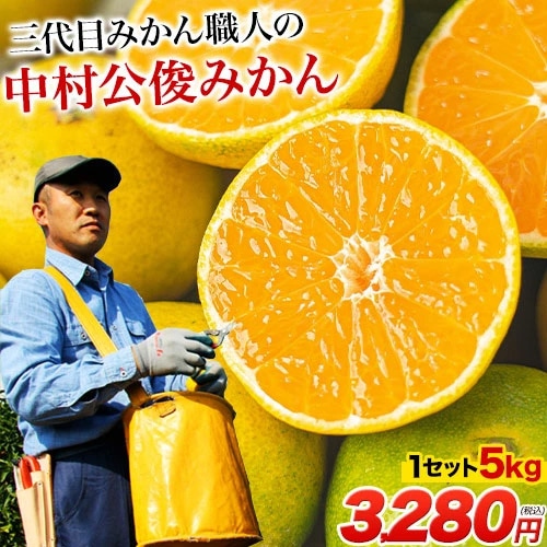 みかん職人 中村 公俊さんの みかん たっぷり 5kg 入り 送料無料 熊本県産 S-Lサイズ混合 生産者：中村公俊さん 温州 果物 柑橘 産地直送 食品 買い 箱 品種 取り寄せ 通販 ミカン 蜜柑 フルーツ スイーツ《3-7営業日以内に発送予定(土日祝除く)》 _-rg_nakami_u_25_3280_5kg