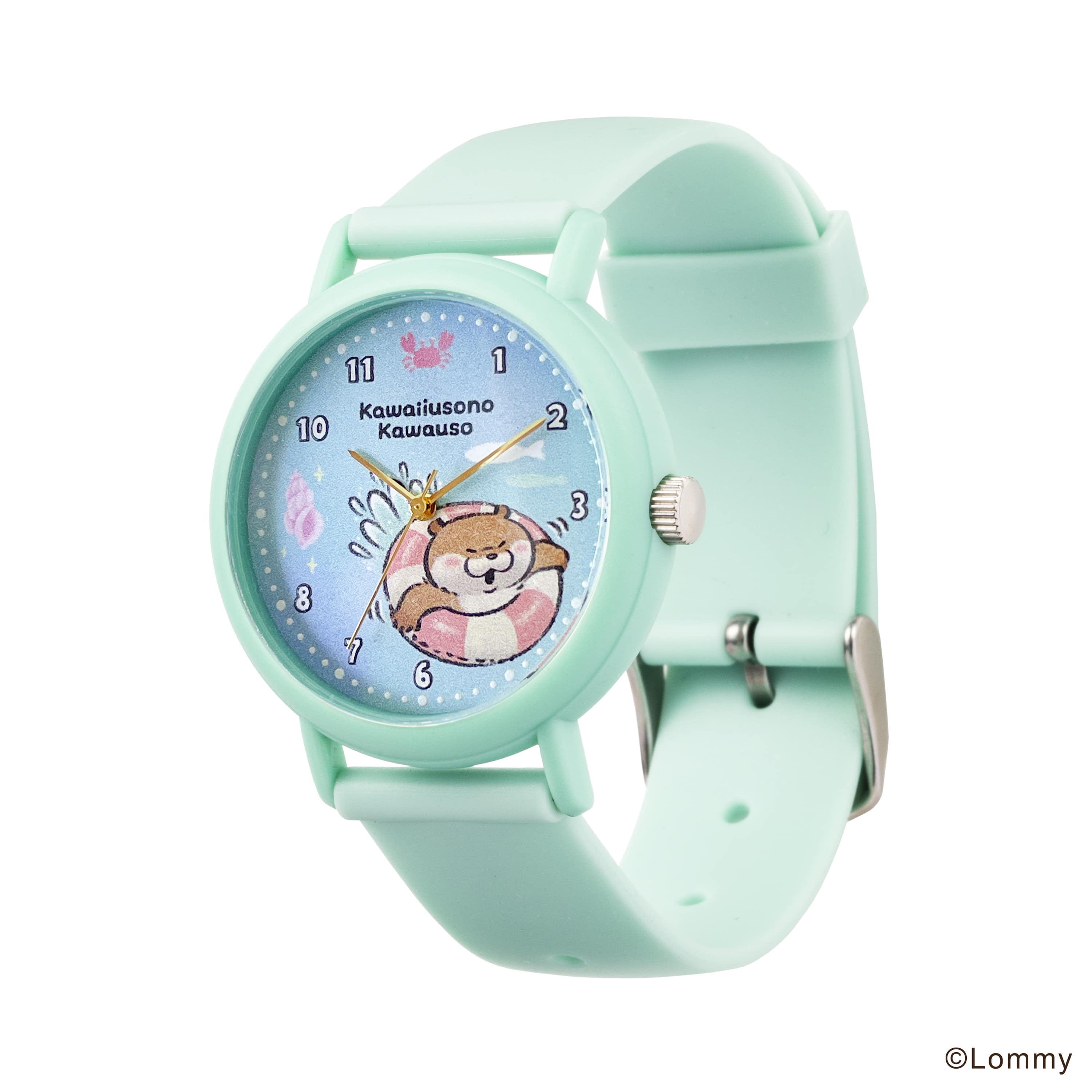 可愛い嘘のカワウソ × KAORU おもいで selection -うきわ- KAORU012G1 日本製腕時計 うきわ(グリーン)