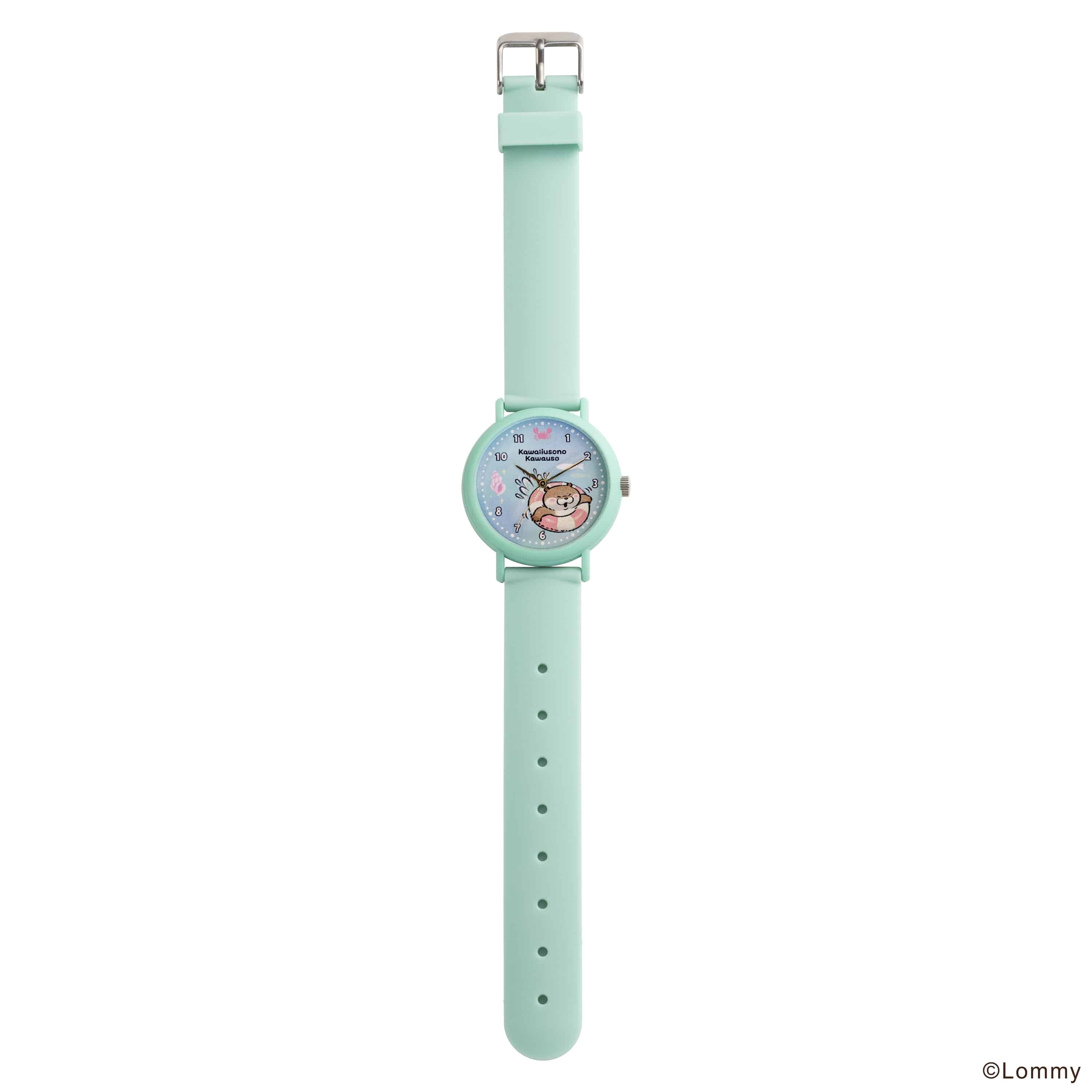 可愛い嘘のカワウソ × KAORU おもいで selection -うきわ- KAORU012G1 日本製腕時計 うきわ(グリーン)