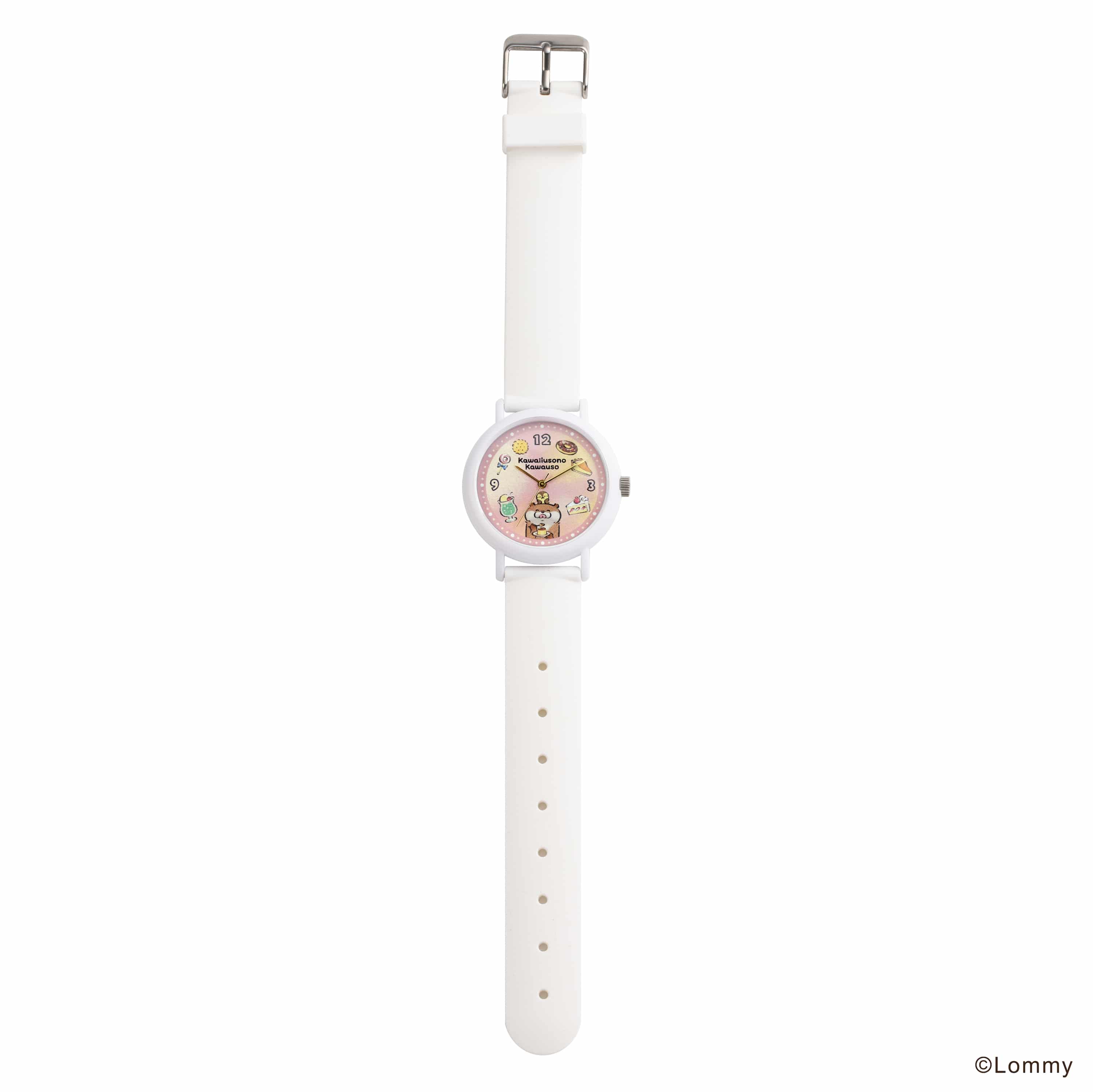 可愛い嘘のカワウソ × KAORU もぐもぐ selection -お菓子- KAORU012W1 日本製腕時計 おかし (ホワイト)