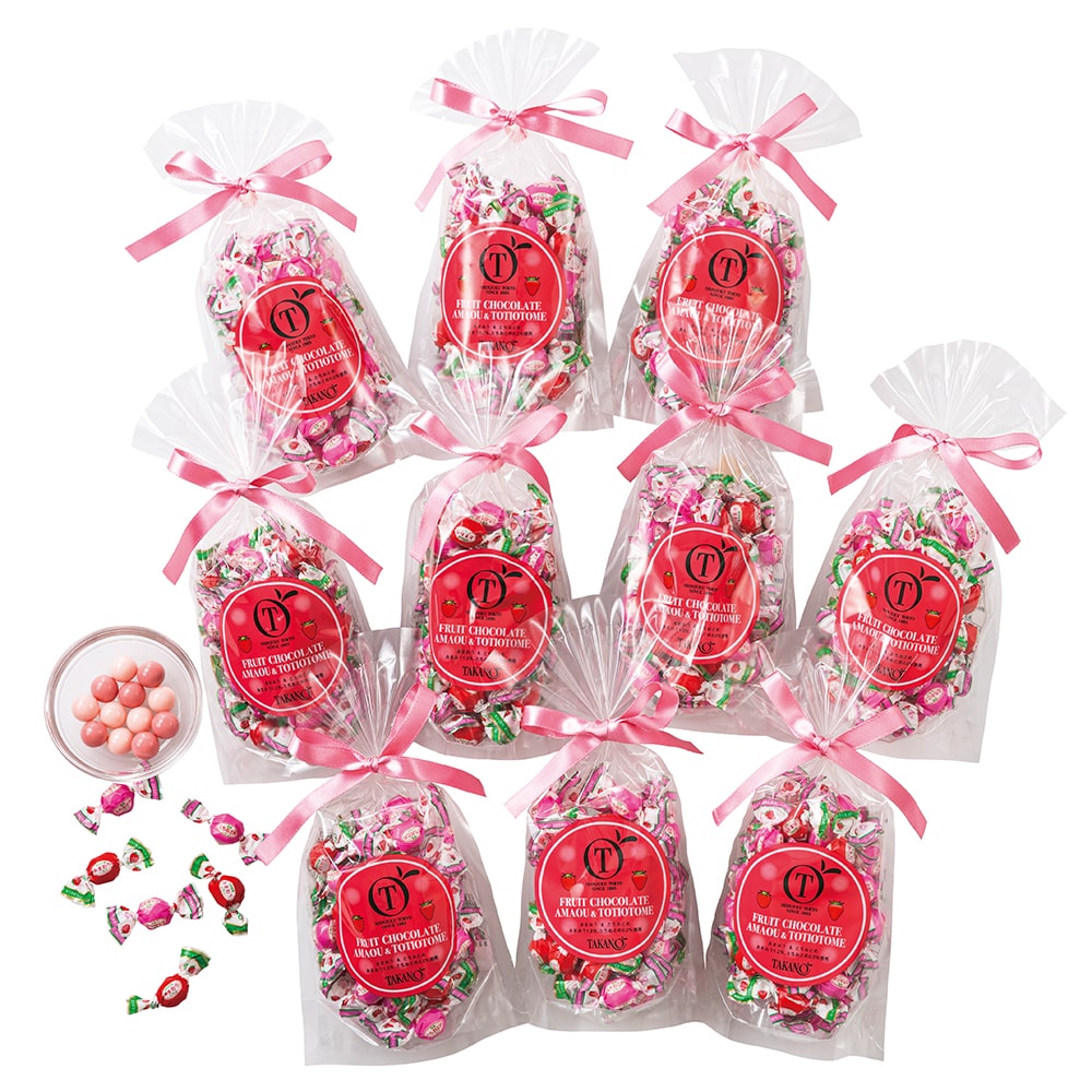 新宿高野 シェアあまおう&とちおとめチョコレートSP10入(ピーチ柄ラッピング付)