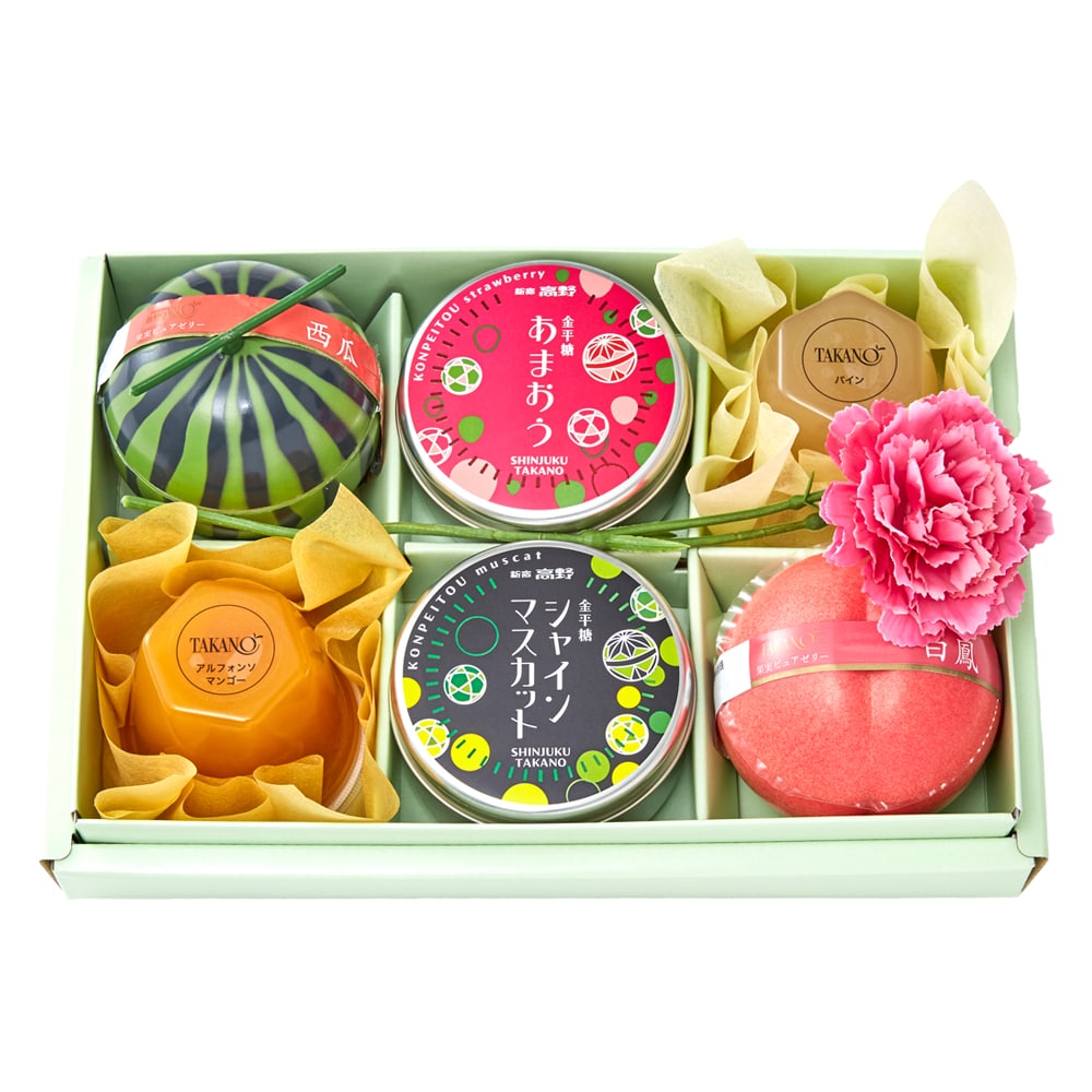 新宿高野 母の日ゼリー＆金平糖ギフトEB #29100 | 高野 高野フルーツ 果物 フルーツ フルーツ詰め合わせ フルーツギフト 詰め合わせセット 母の日ギフト プレゼント フルーツセット フルーツバスケット ギフト 花以外 お取り寄せ 父の日 父の日ギフト 感謝