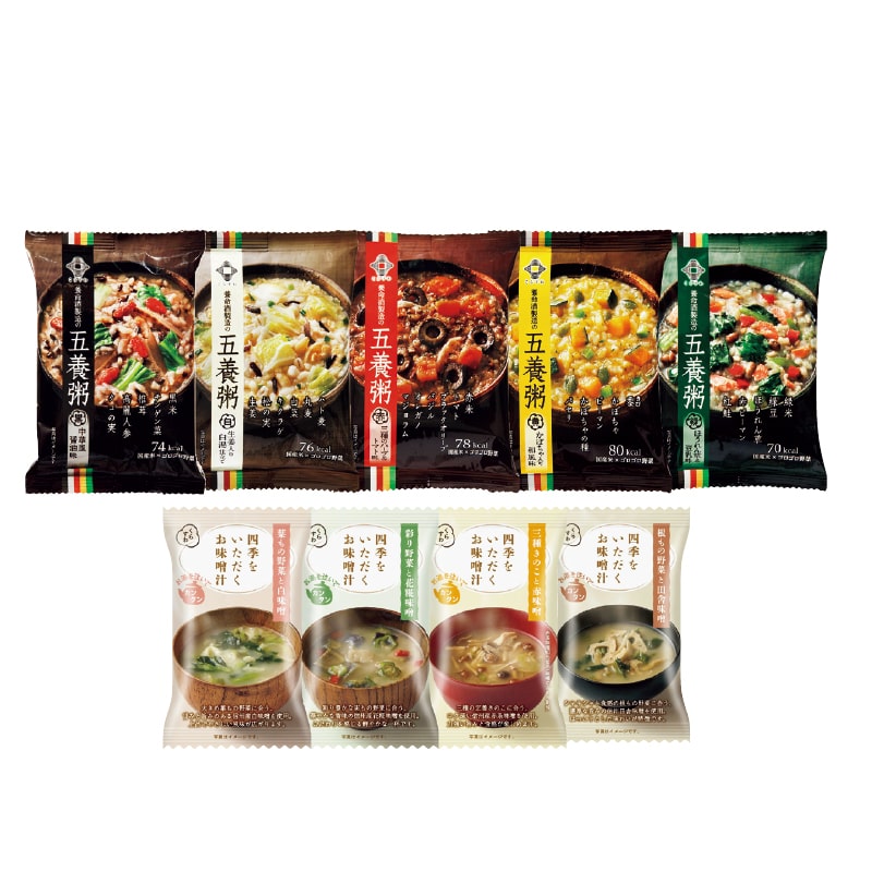 五養粥と四季をいただくお味噌汁のセット 送料込み