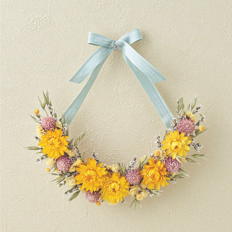 母の日 早割期間中!4/6(月)まで!【通常価格4,500円⇒4,050円】 ドライフラワー「ひだまりリース」 送料込み