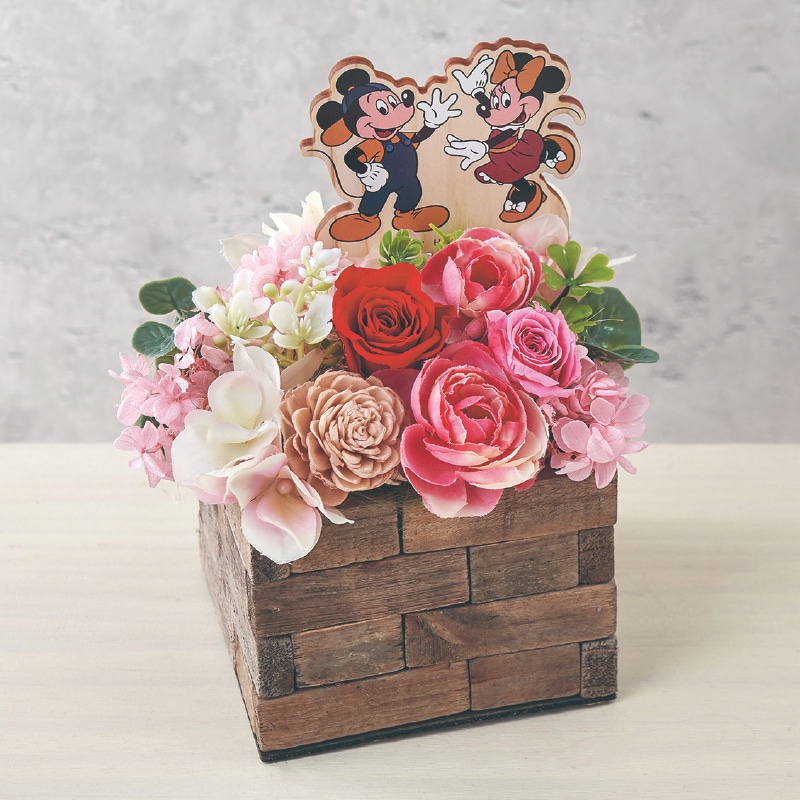 母の日 プリザーブドフラワー「ミッキー&ミニー」 送料込み