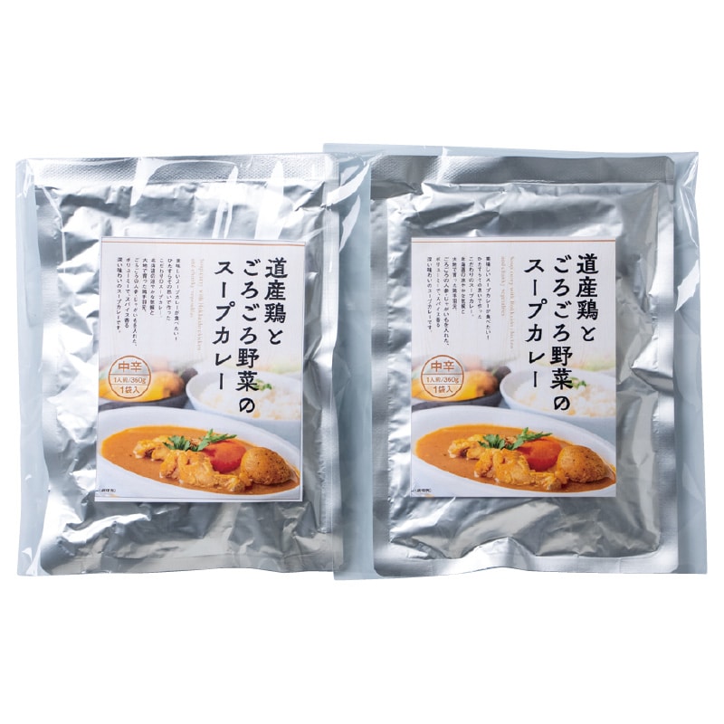 道産鶏&ごろごろ野菜のスープカレー 2食 送料込み