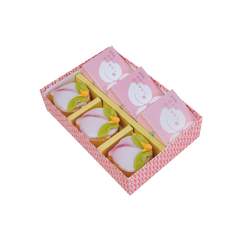 ひな桃カステラ・おひな白桃ゼリー詰合せ 送料込み