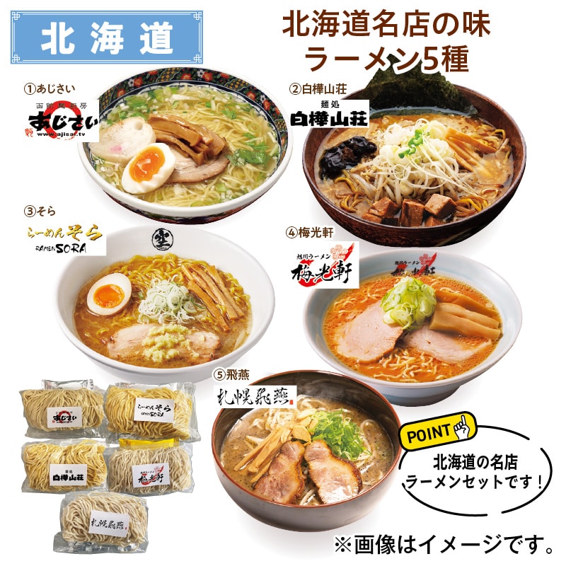 北海道名店の味ラーメン5種 送料込み