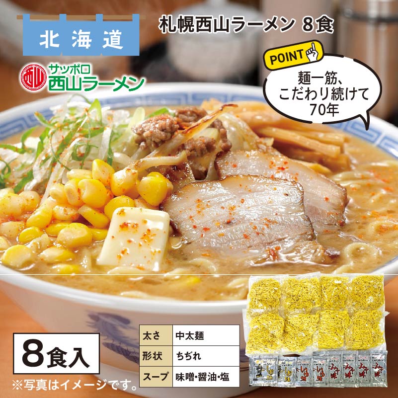 札幌西山ラーメン 8食 送料込み