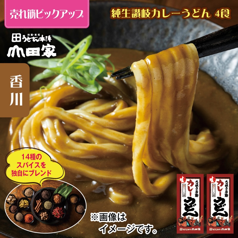 純生讃岐カレーうどん 4食 送料込み