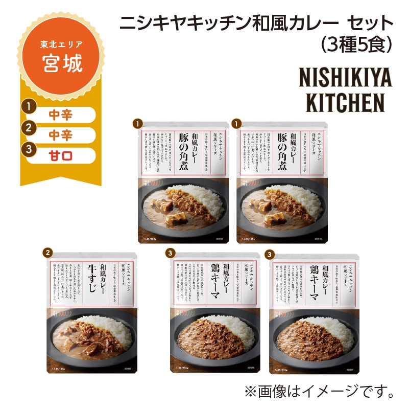 ニシキヤキッチン 和風カレー セット B(3種5食) 送料込み