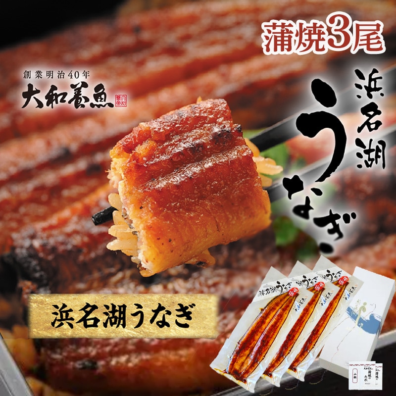 浜名湖うなぎ蒲焼３本 送料込み