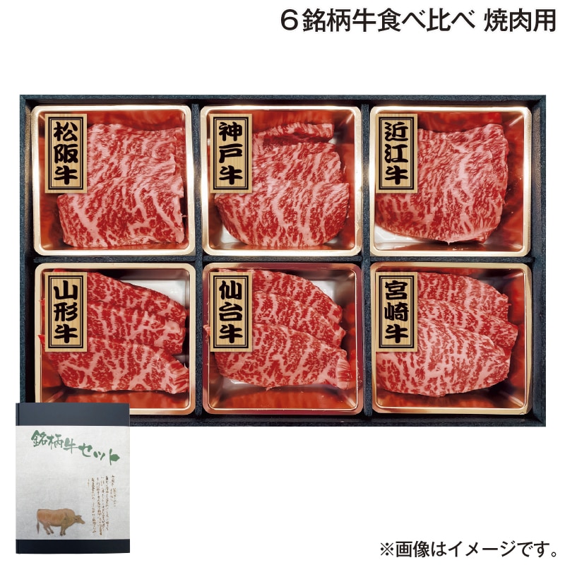 お歳暮 ６銘柄牛食べ比べ　焼肉用 送料込み