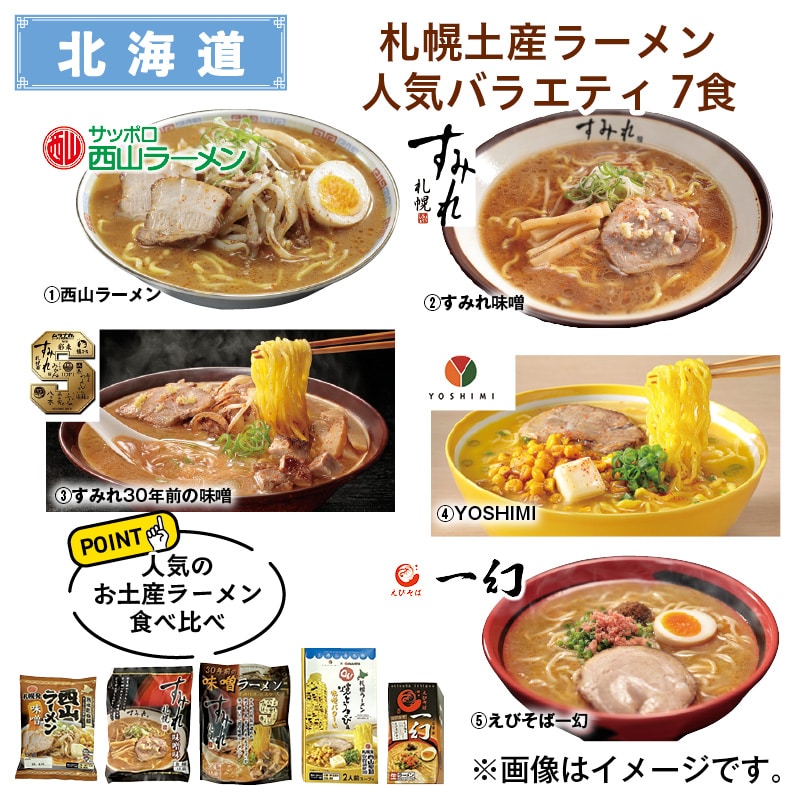 札幌土産ラーメン人気バラエティ　７食 送料込み