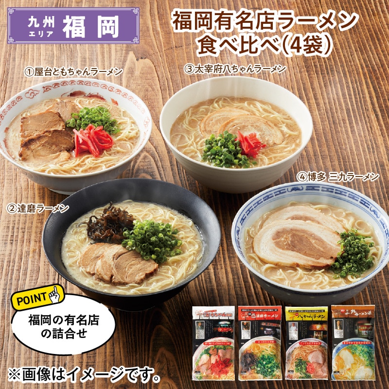 福岡有名店ラーメン食べ比べ（４袋） 送料込み