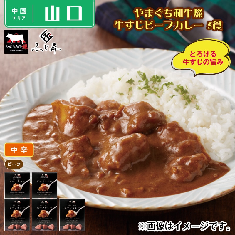やまぐち和牛燦　牛すじビーフカレー　５食 送料込み