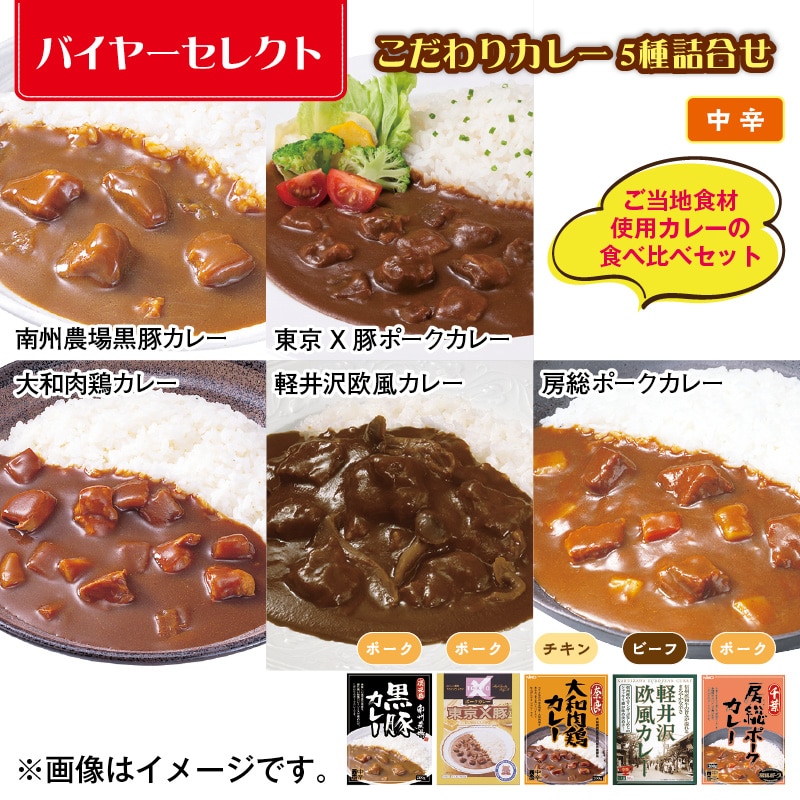 こだわりカレー５種詰合せ 送料込み