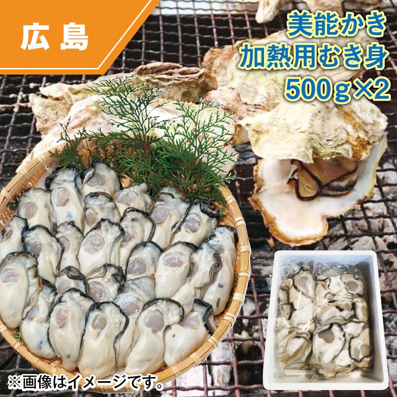 美能かき　加熱用むき身５００ｇ×２ 送料込み