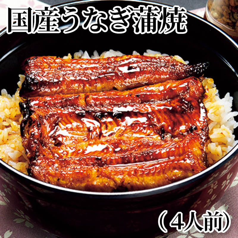 国産うなぎ蒲焼（４人前） 送料込み