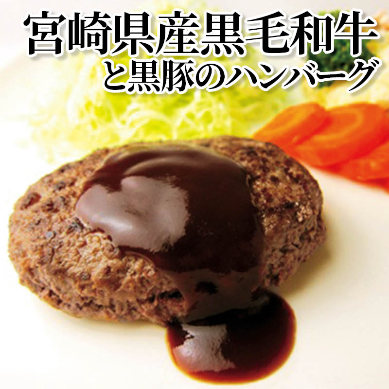 宮崎県産黒毛和牛と黒豚のハンバーグ 送料込み