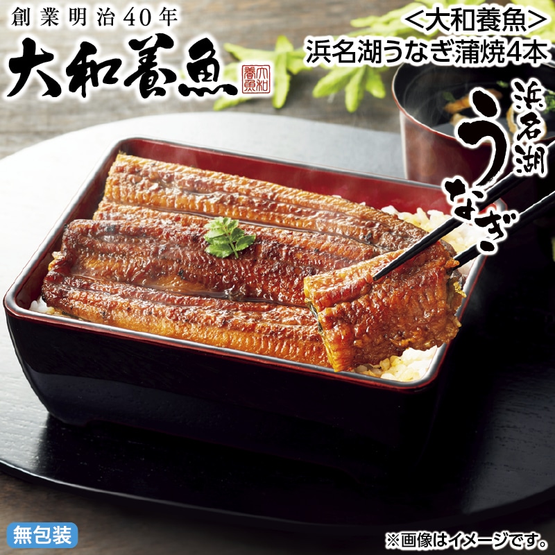 お中元 ＜大和養魚＞浜名湖うなぎ蒲焼４本 御中元 夏ギフト ギフト 贈答 送料込み