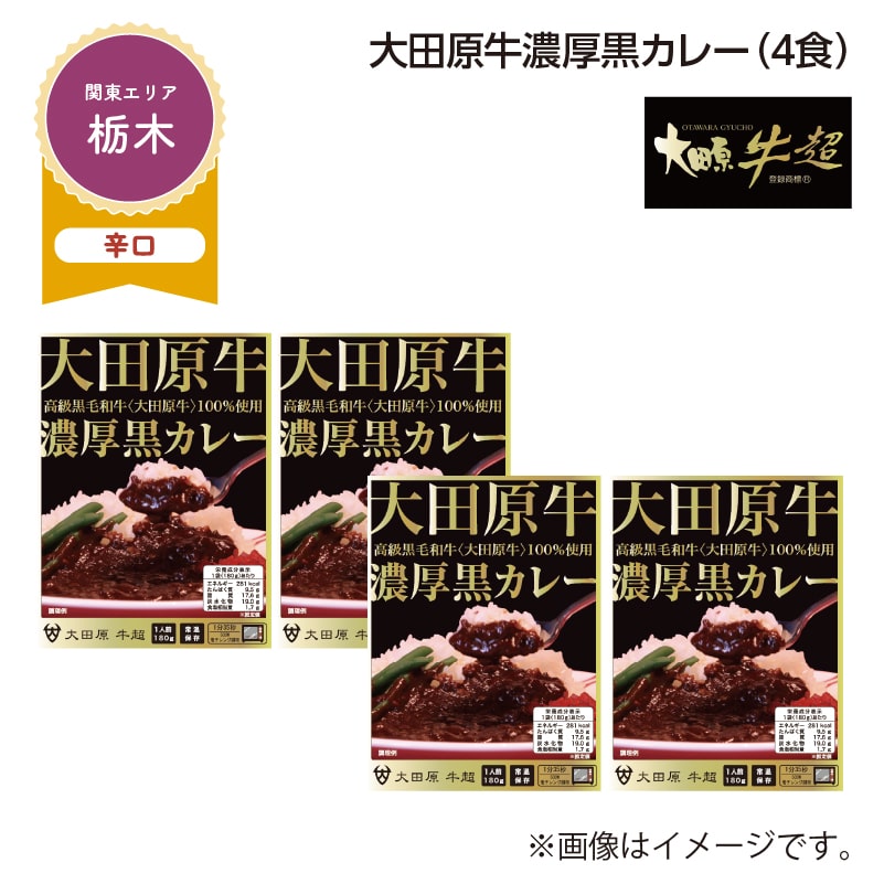 大田原牛濃厚黒カレー　Ｂ（４食） 送料込み