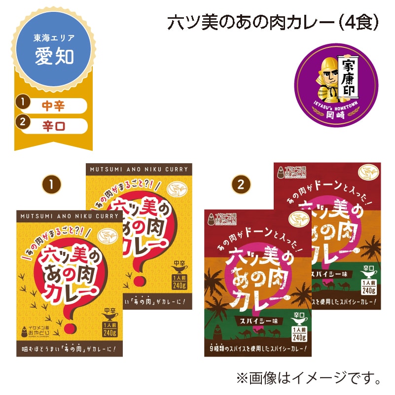 六ツ美のあの肉カレー　Ｂ（４食） 送料込み