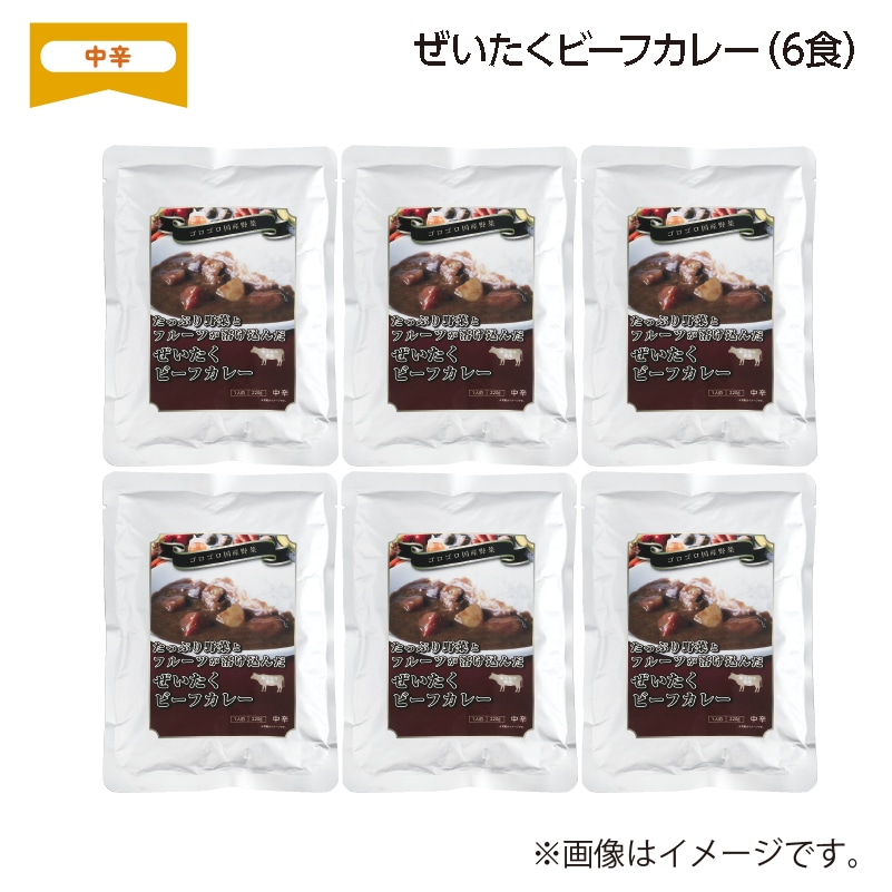 ぜいたくビーフカレー　Ｂ（６食） 送料込み