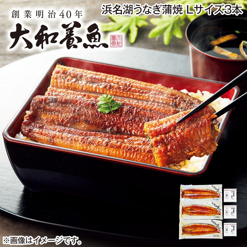 浜名湖うなぎ蒲焼　Ｌサイズ３本 送料込み