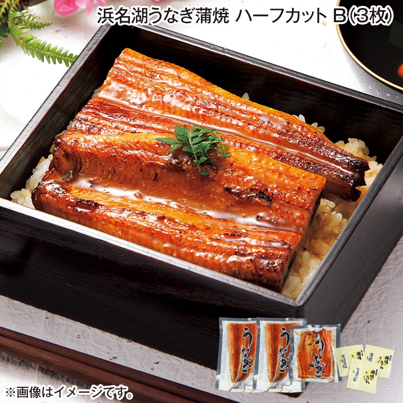 浜名湖うなぎ蒲焼ハーフカット　Ｂ（３枚） 送料込み