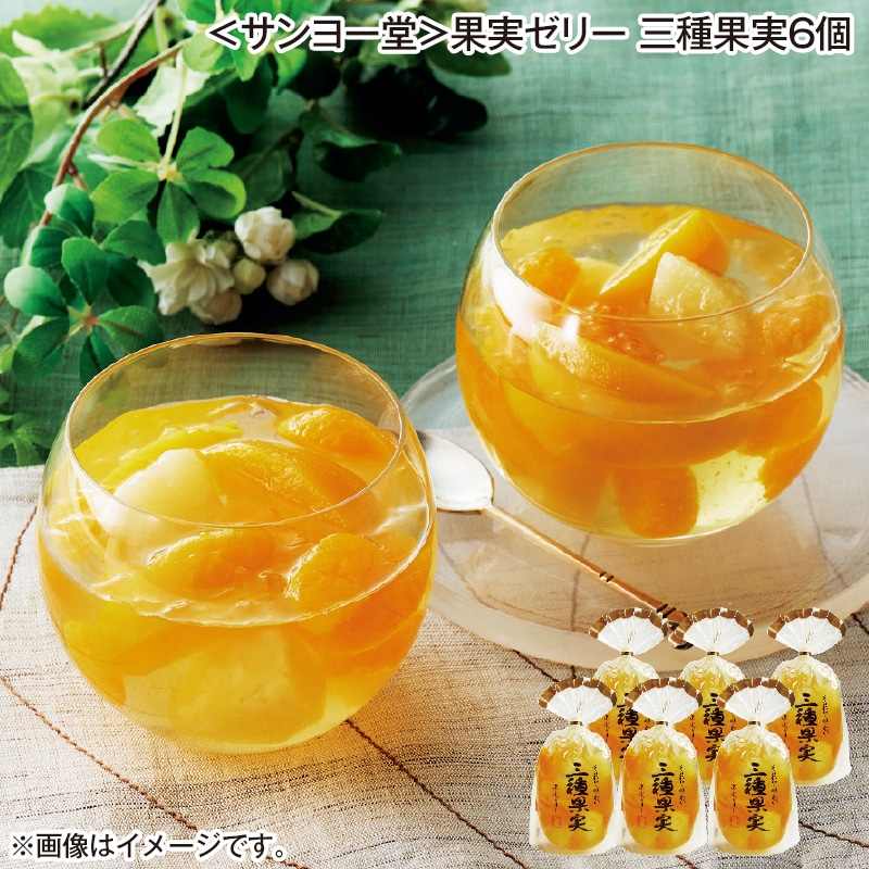＜サンヨー堂＞果実ゼリー　三種果実６個 送料込み