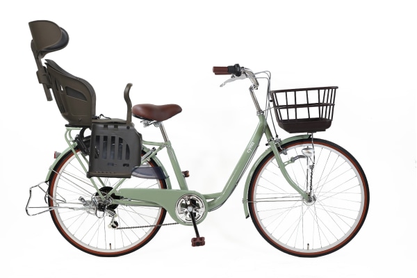子供乗せ自転車 cyma(サイマ) ヘッドレスト付チャイルドシート搭載cyma refine(サイマリファイン) グリーンベージュ 26インチ グリーンベージュ 26インチ