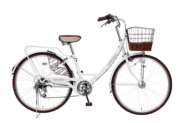 シティサイクル・ママチャリ グランディーノ ホワイト 26インチ ATM018-2